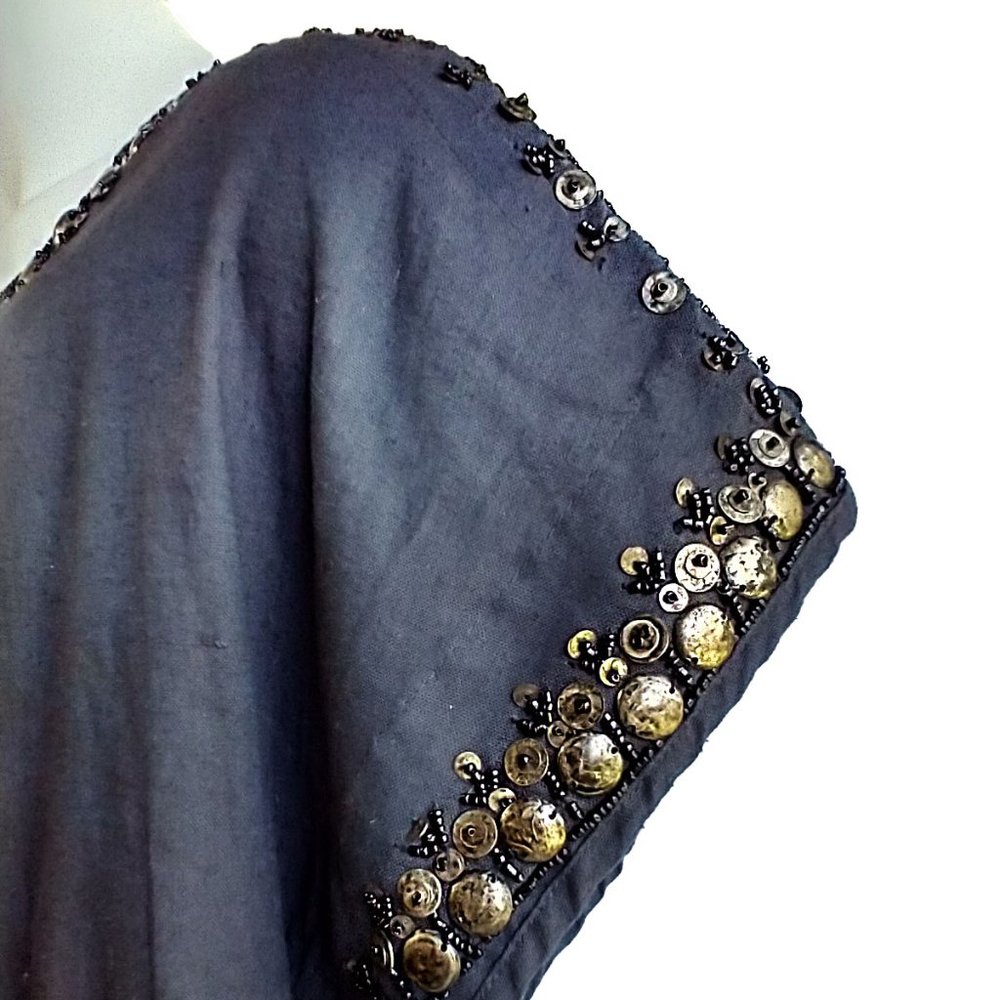 Soft Surroundings Beaded Cotton/Linen Shift Dress - 1X - Picture 9 of 10